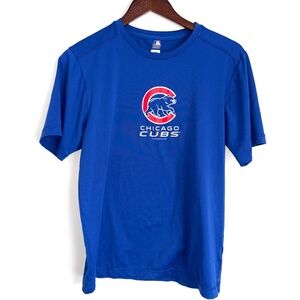 MLB CHICAGO CUBS Adult Mens Small Blue Logo Short Sleeve Performance Tshirt M8